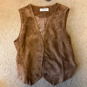 NWT Lifestyle&Co Brown Suede Women's Vest